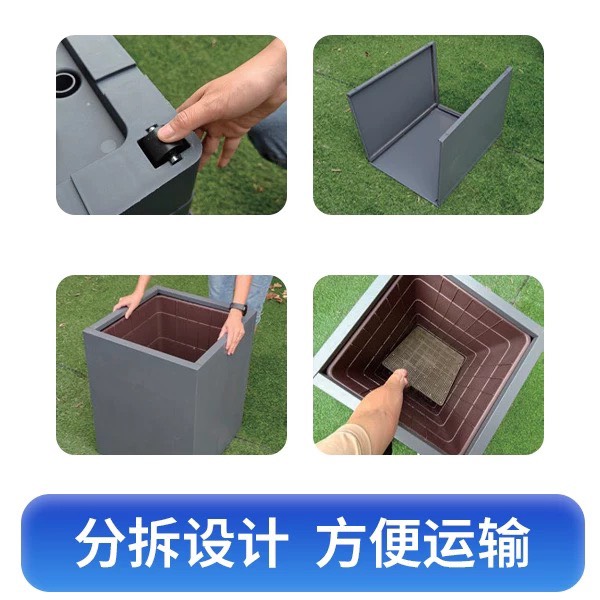 镀锌板金属花箱480宽户外室内多场景景观折叠花箱带内胆