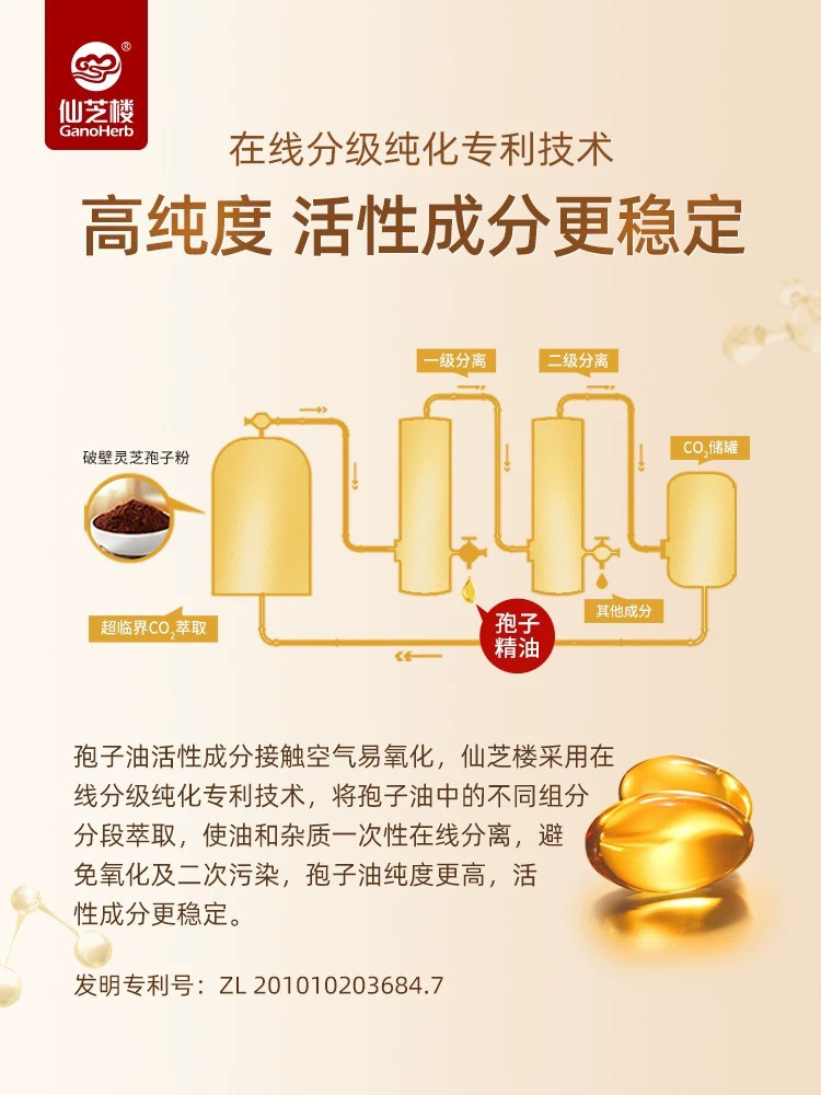 高三萜】仙芝楼灵芝孢子油软胶囊60粒装官方旗舰店 非灵芝孢子粉