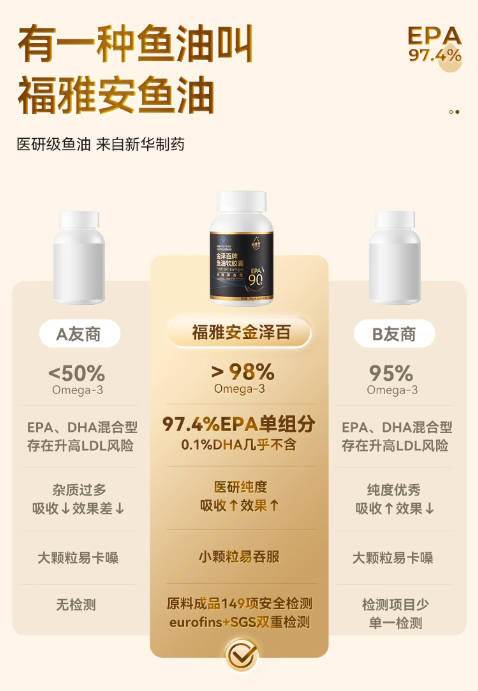 福雅安中老年深海鱼油omega3高浓度欧米茄官方旗舰店正品非鱼肝油
